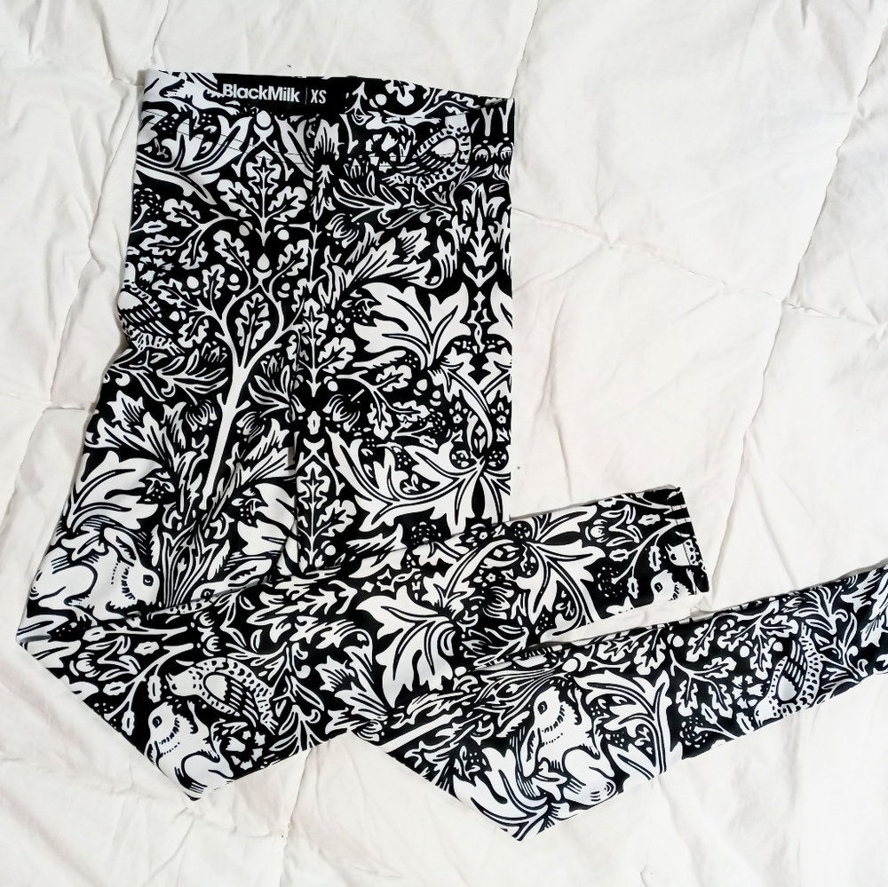 Blackmilk Art Nouveau rabbit leggings
